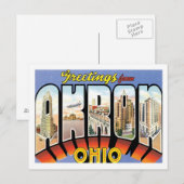 Groeten uit Akron Ohio US City Briefkaart (Voorkant / Achterkant)