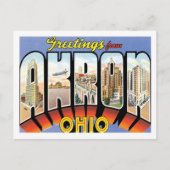 Groeten uit Akron Ohio US City Briefkaart (Voorkant)