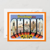 Groeten uit Akron Ohio US City Briefkaart (Voorkant / Achterkant)