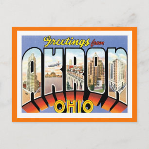 Groeten uit Akron Ohio US City Briefkaart