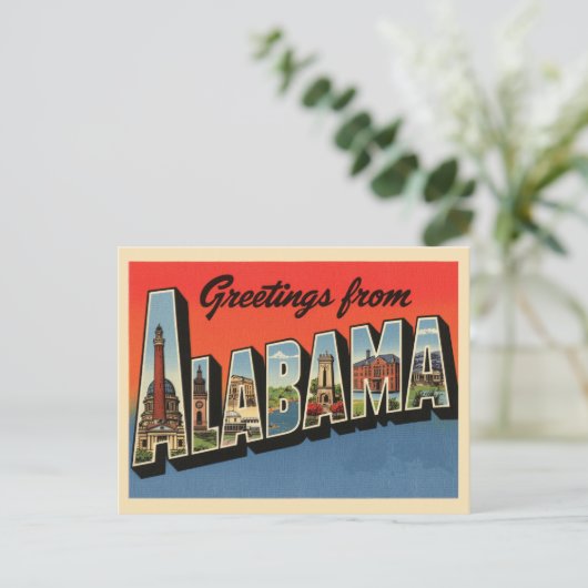"Groeten uit Alabama" Briefkaart (Staand voorkant)