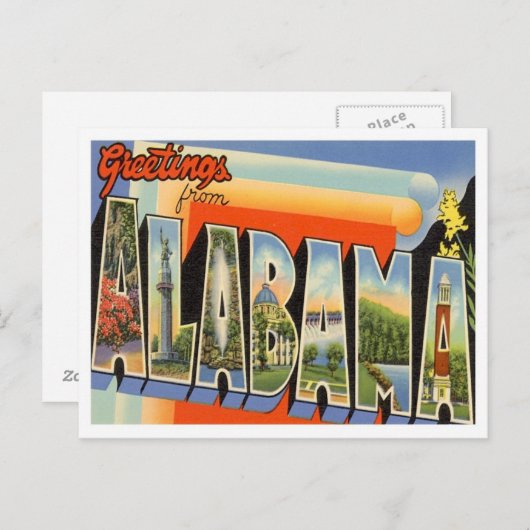 Groeten uit Alabama Briefkaart (Voorkant / Achterkant)