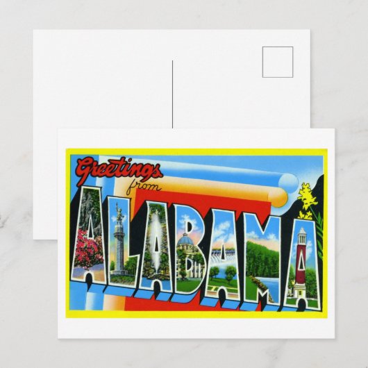  groeten uit Alabama Briefkaart (Voorkant / Achterkant)