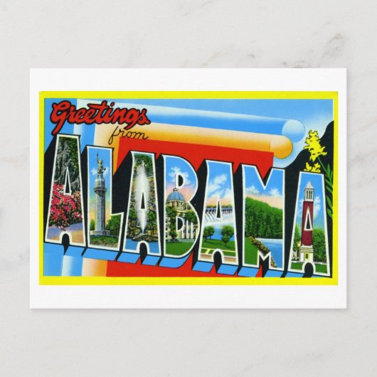  groeten uit Alabama Briefkaart (Voorkant)