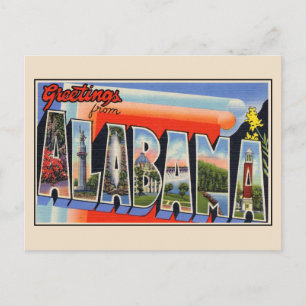 Groeten uit Alabama Groot Letter Briefkaart