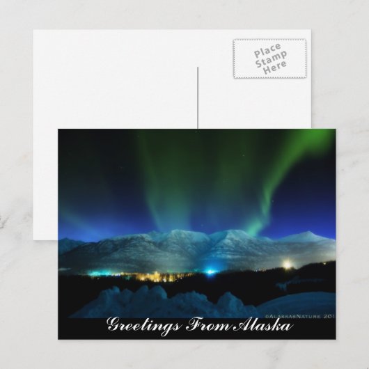 Groeten uit Alaska Aurora Briefkaart (Voorkant / Achterkant)