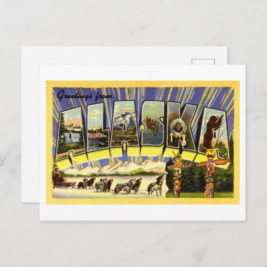  groeten uit Alaska Briefkaart (Voorkant / Achterkant)
