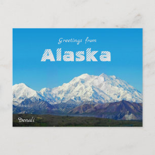 Groeten uit Alaska Denali Ansichtkaart Scenisch Briefkaart