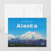 Groeten uit Alaska Denali Post Kaart Schilderachti (Voorkant / Achterkant)