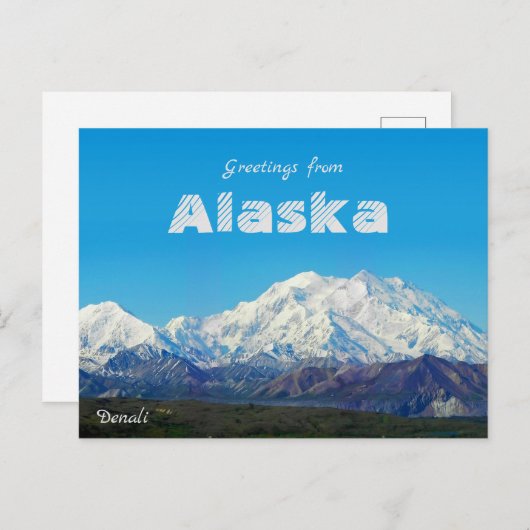 Groeten uit Alaska Denali Post Kaart Schilderachti (Voorkant / Achterkant)