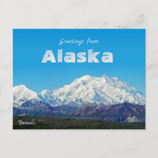 Groeten uit Alaska Denali Post Kaart Schilderachti (Voorkant)