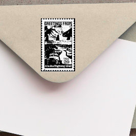 Groeten uit Alaska Old  Stamp Rubberstempel