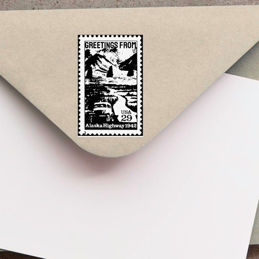Groeten uit Alaska Old  Stamp Rubberstempel