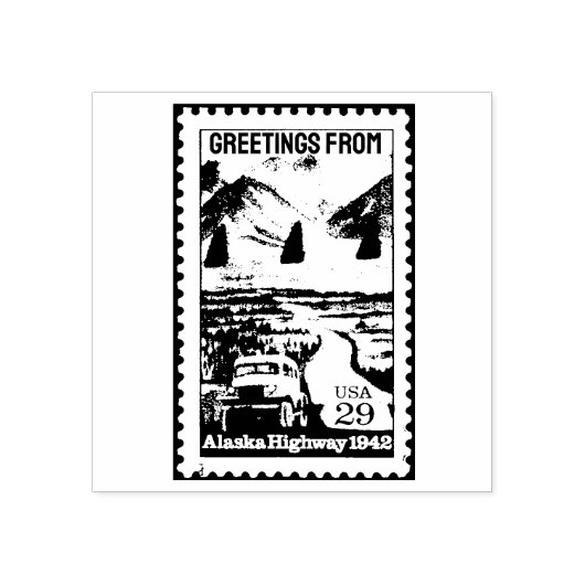 Groeten uit Alaska Old  Stamp Rubberstempel (Afrduk)