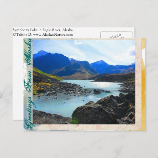 Groeten uit Alaska - Symphony Lake Briefkaart (Voorkant / Achterkant)