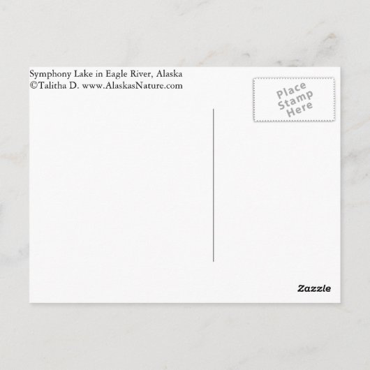 Groeten uit Alaska - Symphony Lake Briefkaart (Achterkant)