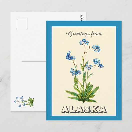  Groeten uit Alaska Vergeet me niet Briefkaart (Voorkant / Achterkant)