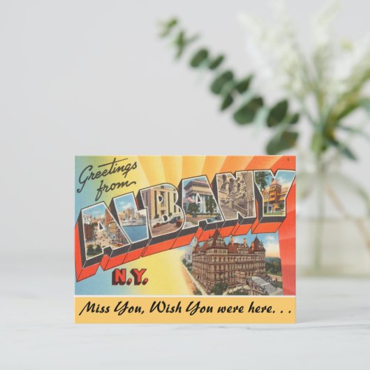 Groeten uit Albany Briefkaart (Staand voorkant)