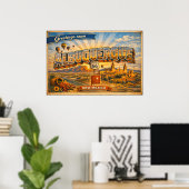 Groeten uit Albuquerque Oude Ansichtkaart Poster (Thuiskantoor)