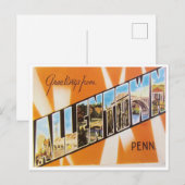 Groeten uit Allentown, Pennsylvania Briefkaart (Voorkant / Achterkant)