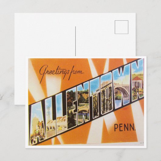 Groeten uit Allentown, Pennsylvania Briefkaart (Voorkant / Achterkant)