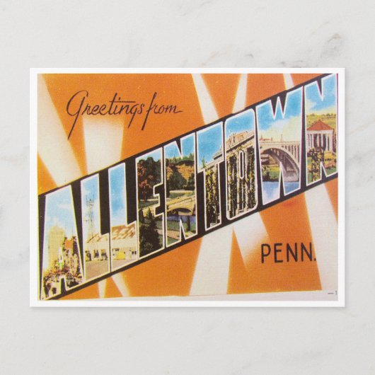 Groeten uit Allentown, Pennsylvania Briefkaart (Voorkant)