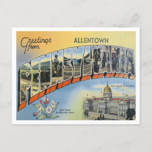 Groeten uit Allentown, Pennsylvania Travel Briefkaart
