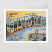 Groeten uit Allentown, Pennsylvania Travel Briefkaart (Voorkant)