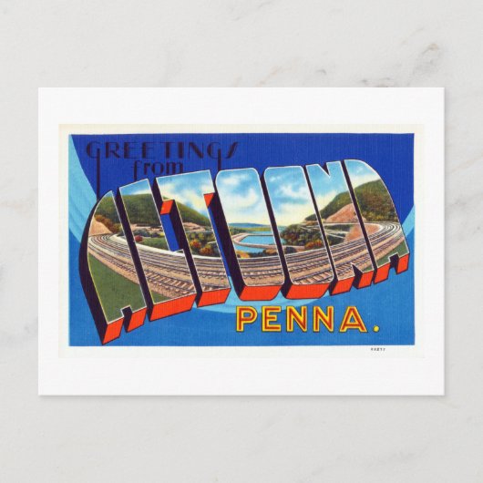  groeten uit Altoona Pennsylvania Briefkaart (Voorkant)
