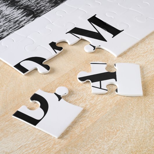 Groeten uit Amsterdam Black & White Night Legpuzzel (Zijkant)