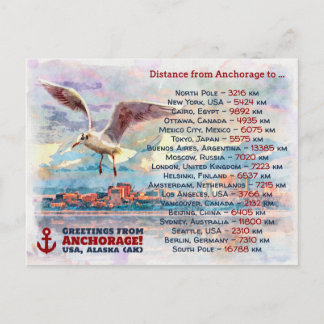 Groeten uit Anchorage - schilderij van Waterverf Briefkaart