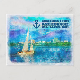 Groeten uit Anchorage - schilderij van Waterverf Briefkaart