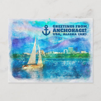 Groeten uit Anchorage - schilderij van Waterverf Briefkaart