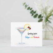 Groeten uit Antigua en Barbuda Cocktail Kaart (Staand voorkant)