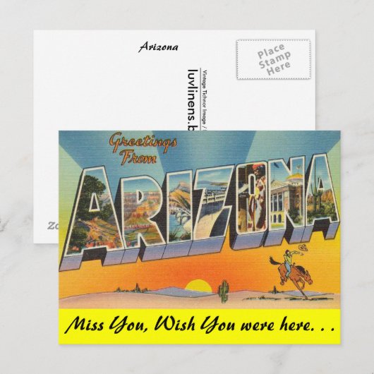 Groeten uit Arizona Briefkaart (Voorkant / Achterkant)