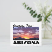 Groeten uit Arizona! Desert Mountain Sunset Briefkaart (Staand voorkant)