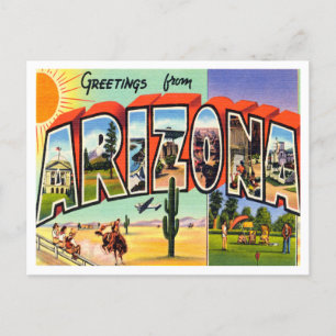 Groeten uit Arizona Vintage Travel Briefkaart