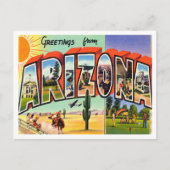 Groeten uit Arizona Vintage Travel Briefkaart (Voorkant)