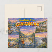 Groeten uit Arkansas Ansichtkaart Briefkaart (Voorkant / Achterkant)