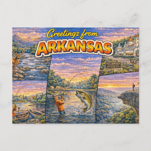 Groeten uit Arkansas Ansichtkaart Briefkaart (Voorkant)