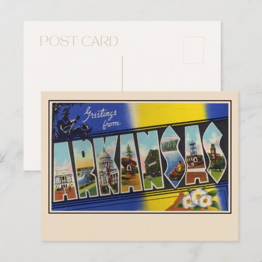 Groeten uit Arkansas Large Letter Briefkaart (Voorkant / Achterkant)