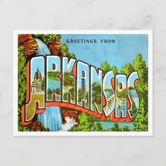 Groeten uit Arkansas Vintage Travel Briefkaart (Voorkant)
