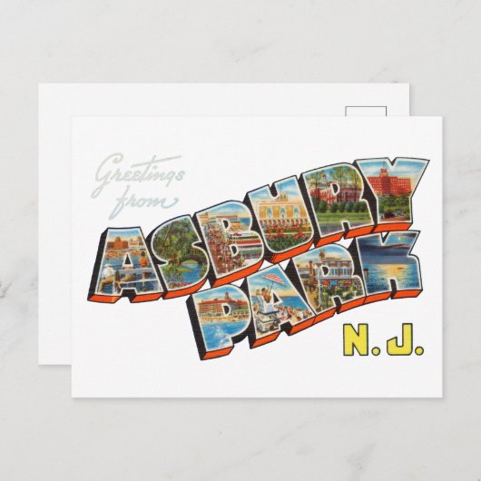 Groeten uit Asbury Park New Jersey Briefkaart (Voorkant / Achterkant)
