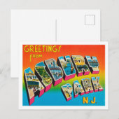 Groeten uit Asbury Park, New York Travel Briefkaart (Voorkant / Achterkant)