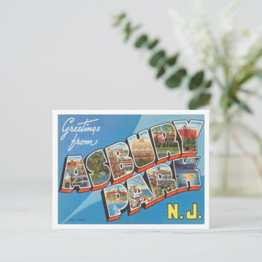 Groeten uit Asbury Park, New York Travel Briefkaart (Staand voorkant)