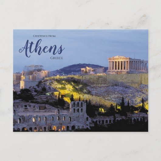 Groeten uit Athene Griekenland Schitterende Ansich Briefkaart (Voorkant)