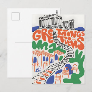 Groeten uit Athene stad  Briefkaart