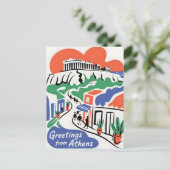 Groeten uit Athene stad Briefkaart (Staand voorkant)