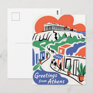 Groeten uit Athene stad Briefkaart
