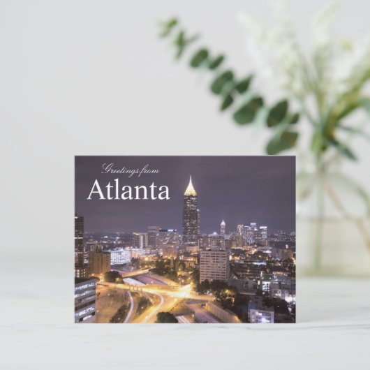 Groeten uit Atlanta Georgia Skyline Briefkaart (Staand voorkant)